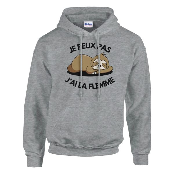 Sweat a capuche Je peux pas j’ai la flemme