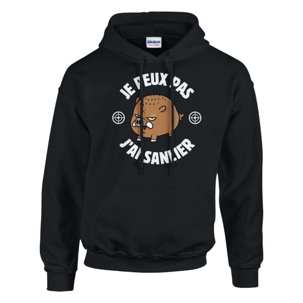 Sweat a capuche chasseur Je peux pas j’ai sanglier