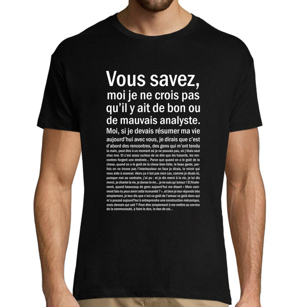 T-Shirt Homme analyste Bon ou Mauvais