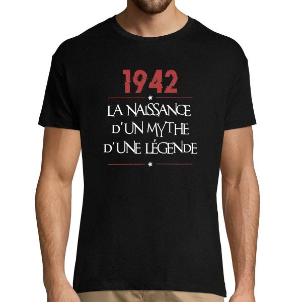 T-shirt Homme Anniversaire 1942 Mythe Legende