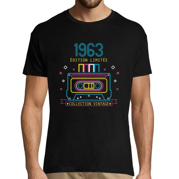 T-shirt Homme Anniversaire 1963 Vintage