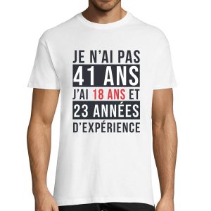 T-shirt Homme Anniversaire 41 ans Experience