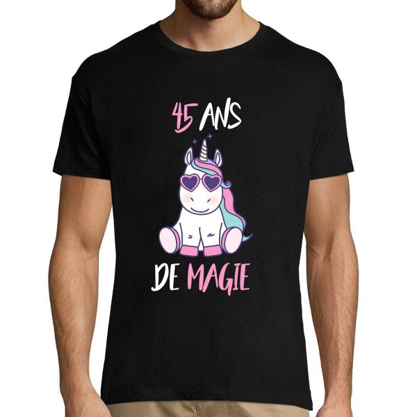 T-shirt Homme Anniversaire 45 ans Licorne