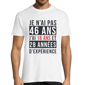 T-shirt Homme Anniversaire 46 ans Experience