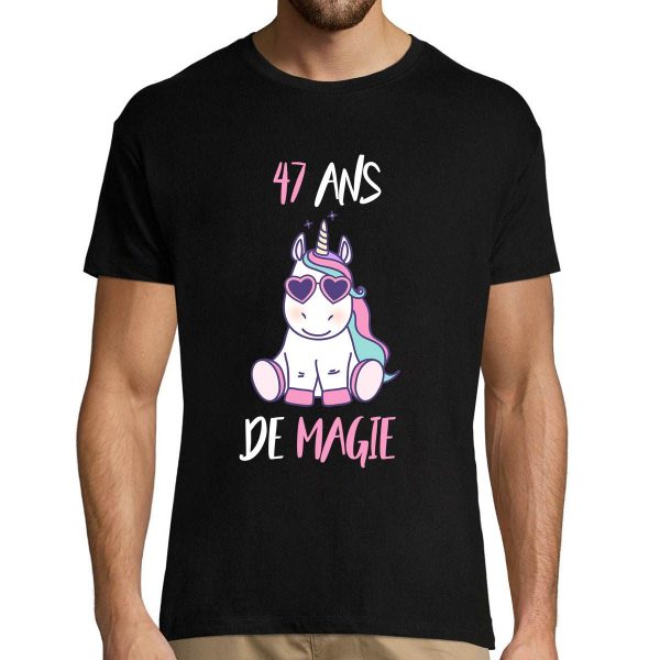 T-shirt Homme Anniversaire 47 ans Licorne