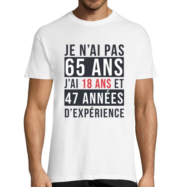 T-shirt Homme Anniversaire 65 ans Experience