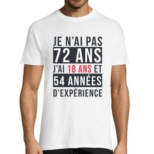 T-shirt Homme Anniversaire 72 ans Experience