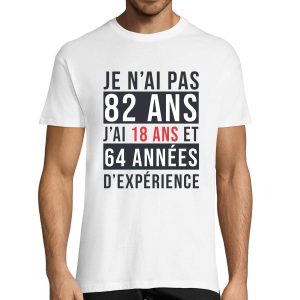 T-shirt Homme Anniversaire 82 ans Experience