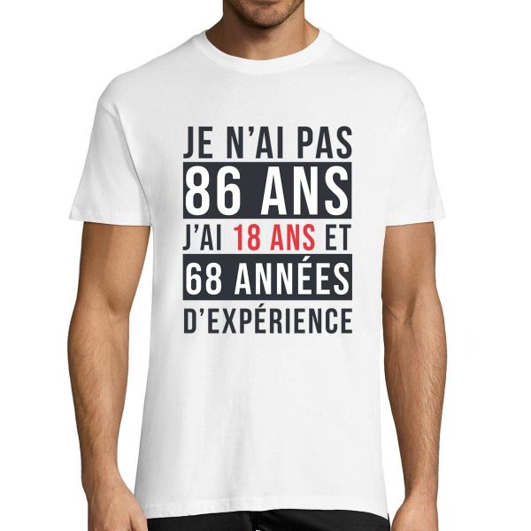 T-shirt Homme Anniversaire 86 ans Experience
