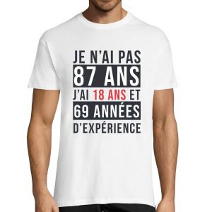 T-shirt Homme Anniversaire 87 ans Experience