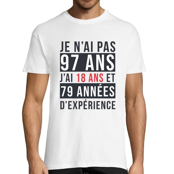 T-shirt Homme Anniversaire 97 ans Experience