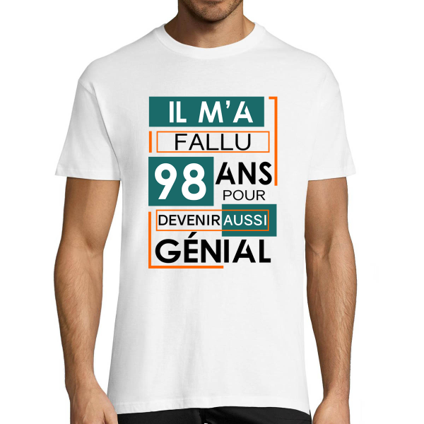 T-shirt Homme Anniversaire 98 ans
