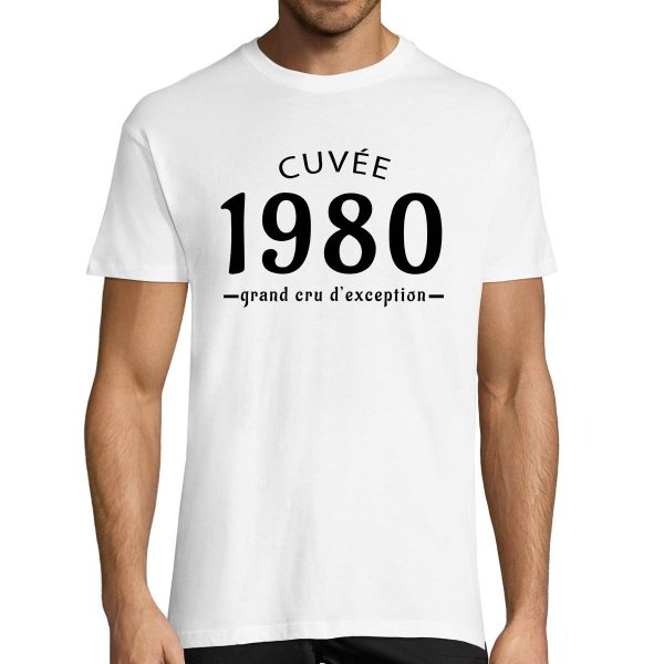 T-shirt Homme Anniversaire Cuvee Grand Cru 1980
