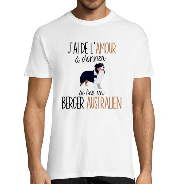 T-shirt Homme Berger Australien Amour