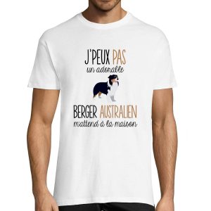 T-shirt Homme Berger Australien  Je peux pas