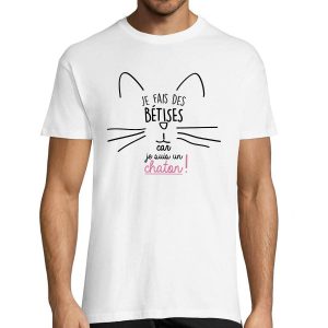 T-shirt Homme Betises Chaton
