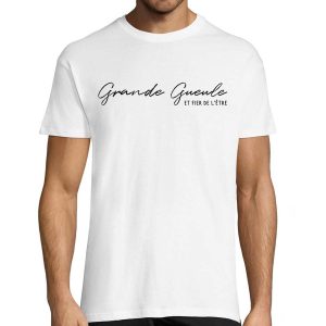 T-shirt Homme Blanc – Grande Gueule et fier