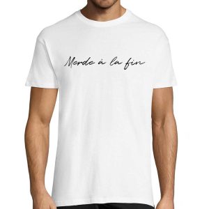 T-shirt Homme Blanc – Merde a la fin