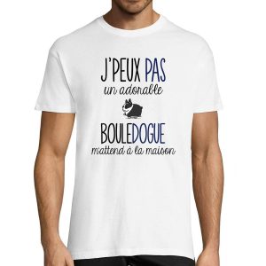 T-shirt Homme Bouledogue Francais  Je peux pas