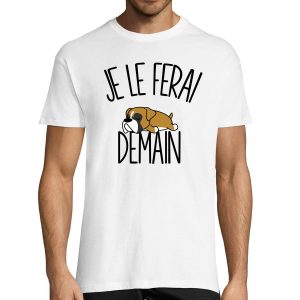 T-shirt Homme Boxer  Je le ferai demain