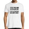 T-shirt Homme C’est pas moi qui explique mal Blanc