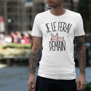 T-shirt Homme Chat Persan  Je le ferai demain