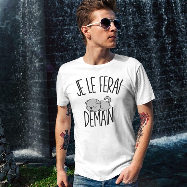 T-shirt Homme Chat Scottish Fold  Je le ferai demain