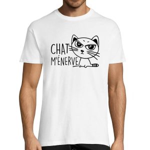 T-shirt Homme Chat m’enerve