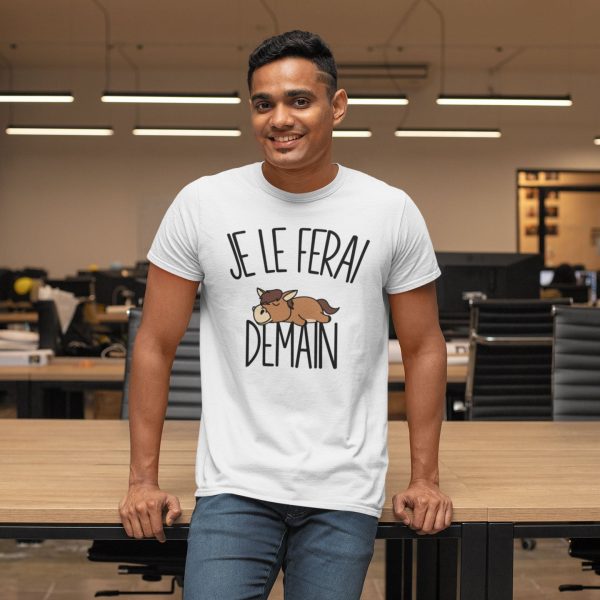 T-shirt Homme Cheval Poney  Je le ferai demain