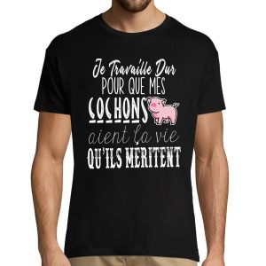 T-shirt Homme Cochons Je travaille dur