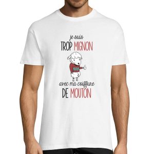 T-shirt Homme Coiffure Mouton Mignon