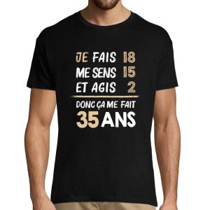 T-shirt Homme anniversaire 35 ans Humour