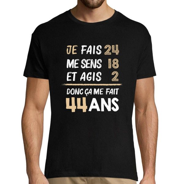 T-shirt Homme anniversaire 44 ans Humour