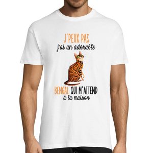 T-shirt Homme chat Bengal m’attend