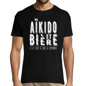 T-shirt homme Aikido et biere