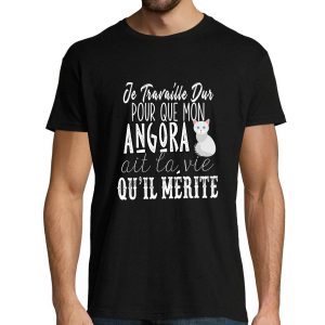 T-shirt homme Angora  Je Travaille Dur