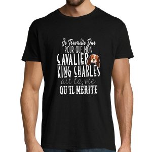 T-shirt homme Cavalier King Charles  Je Travaille Dur