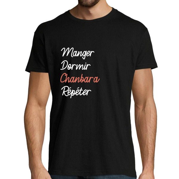 T-shirt homme Chanbara  Manger Dormir Repeter