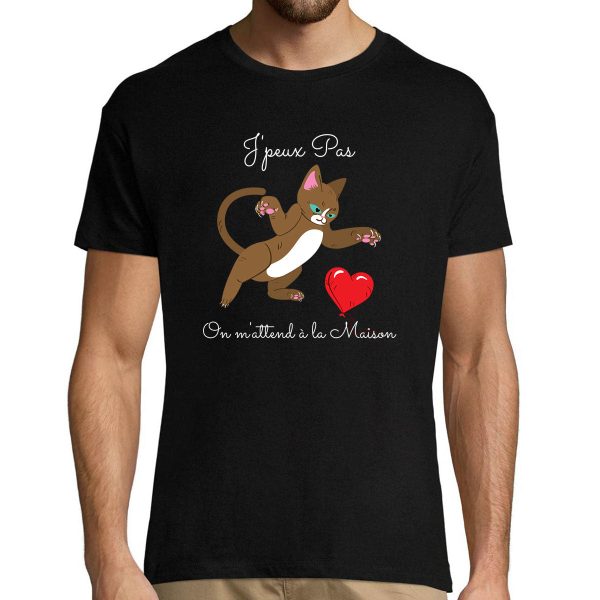 T-shirt homme Chat Chaton  on m’attend a l’Appart’