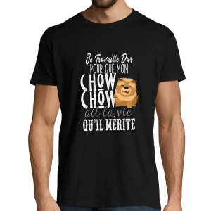 T-shirt homme Chow Chow  Je Travaille Dur