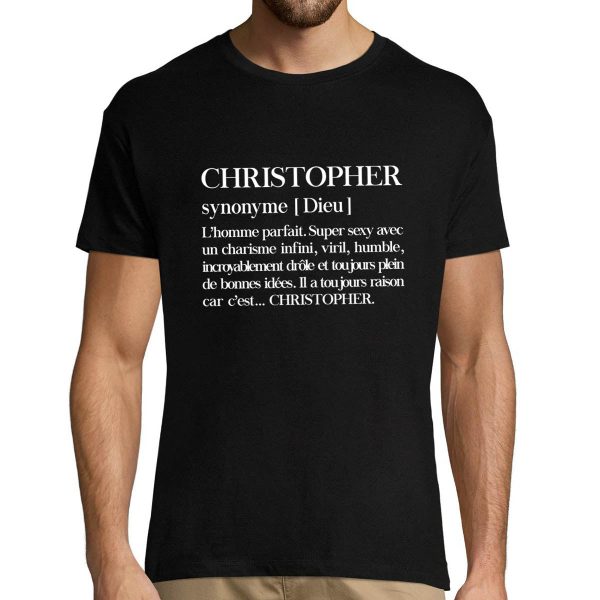 T-shirt homme Christopher  Prenom Definition