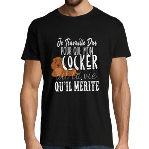 T-shirt homme Cocker  Je Travaille Dur