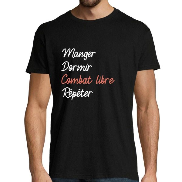 T-shirt homme Combat Libre  Manger Dormir Repeter