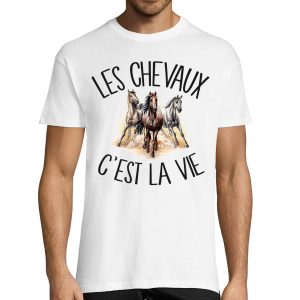 T-shirt homme chevaux c’est la vie