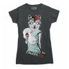 Lady Wolf with Wine Womens T-shirt