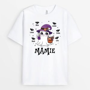 Mamie Fantome Et Ses Petits Battes – Tee Shirt Mamie Personnalise Pour Halloween