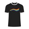 Rainbow Wave Pride Flag Ringer T-shirt