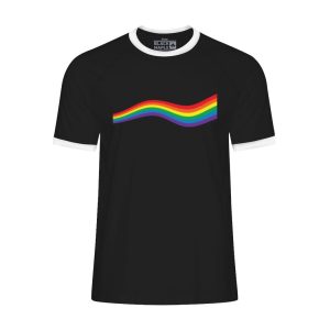 Rainbow Wave Pride Flag Ringer T-shirt