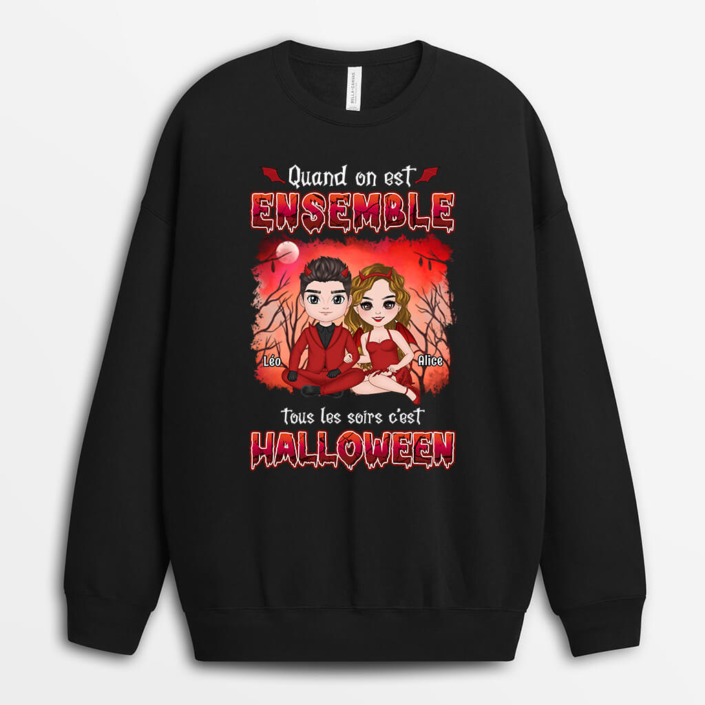 Sweatshirt Quand On Est Ensemble Tous Les Soirs C’est Halloween Personnalise Sweatshirt Quand On Est Ensemble Tous Les Soirs C’est Halloween Personnalise