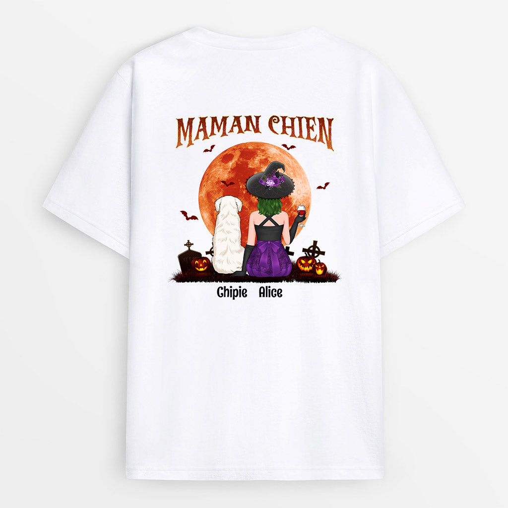 T-shirt Maman Chien Halloween Personnalise T-shirt Maman Chien Halloween Personnalise